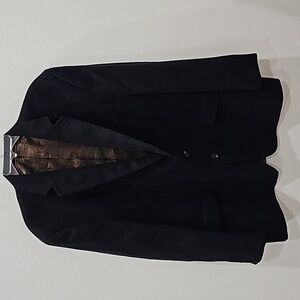 Lauren Ralph Lauren Men's Suede Black  fabric Blazer Jacket Sport Coat 46R Lined